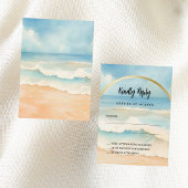 Strandboog bruiloft reactie RSVP Notitiekaartje