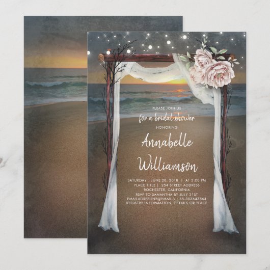 strandboog | Zee Sunset Vrijgezellenfeest Kaart (Voorkant / Achterkant)