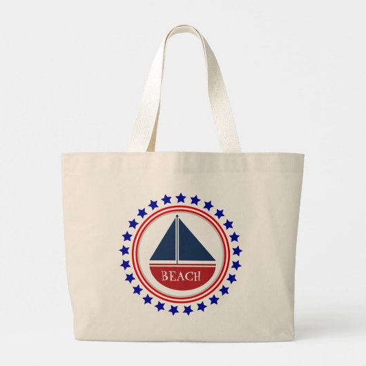 strandboot grote tote bag (Achterkant)