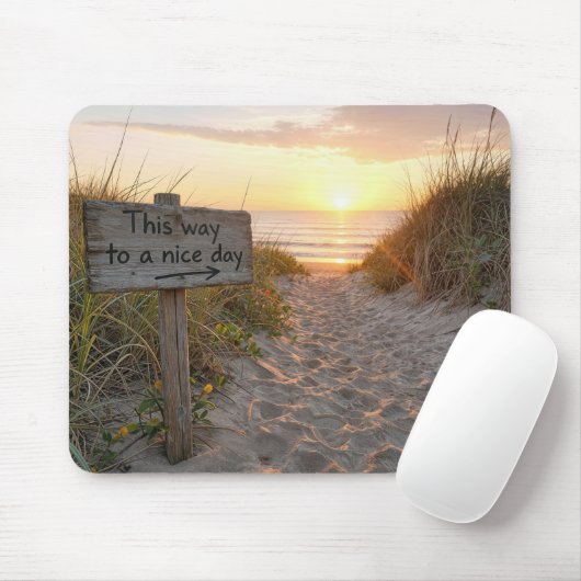 Strandbord bij zonsopgang muismat (Met muis)