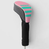 Strandbries Nostalgisch Over Strepen met Naam Golfheadcover (Schuin)
