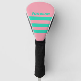 Strandbries Nostalgisch Over Strepen met Naam Golfheadcover