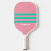 Strandbries Nostalgisch over Strepen met Naam Pickleball Paddle (Achterkant)