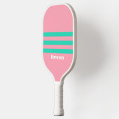 Strandbries Nostalgisch over Strepen met Naam Pickleball Paddle (Links)