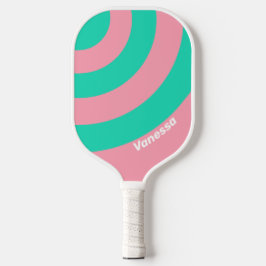 Strandbries Nostalgische Cirkelstreep met Naam Pickleball Paddle