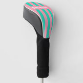 Strandbries Nostalgische Pinstroken met Naam Golfheadcover (Schuin)