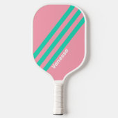 Strandbries Nostalgische Strepen met Naam Pickleball Paddle (Achterkant)
