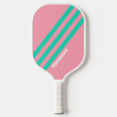 Strandbries Nostalgische Strepen met Naam Pickleball Paddle (Voorkant)