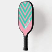 Strandbries Nostalgische Vintage Chevron met Naam Pickleball Paddle (Links)