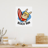 Strandbrood Grappige Konijn Pun Poster (Keuken)