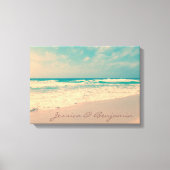 strandbruid en bruidegom namen canvas afdruk (Voorkant)