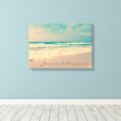  strandbruid en bruidegom namen canvas afdruk (Insitu (Houten vloer))