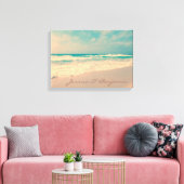  strandbruid en bruidegom namen canvas afdruk (Insitu (Woonkamer))