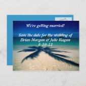 strandbruiloft aankondigingskaart (Voorkant / Achterkant)