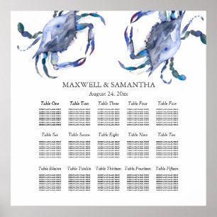 Strandbruiloft afdrukbare zithoek poster