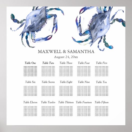 Strandbruiloft afdrukbare zithoek poster (Voorkant)