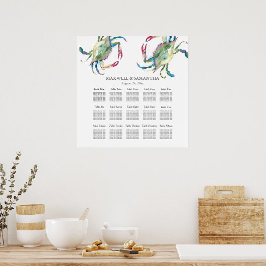 Strandbruiloft afdrukbare zithoek poster (Keuken)