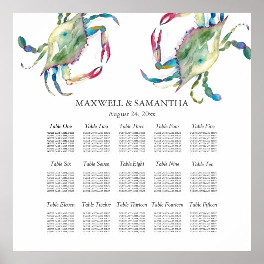 Strandbruiloft afdrukbare zithoek poster (Voorkant)