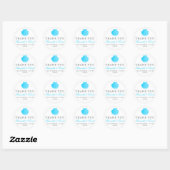 Strandbruiloft Bedankt Scallop Shell Turquoise Ronde Sticker (Vel)