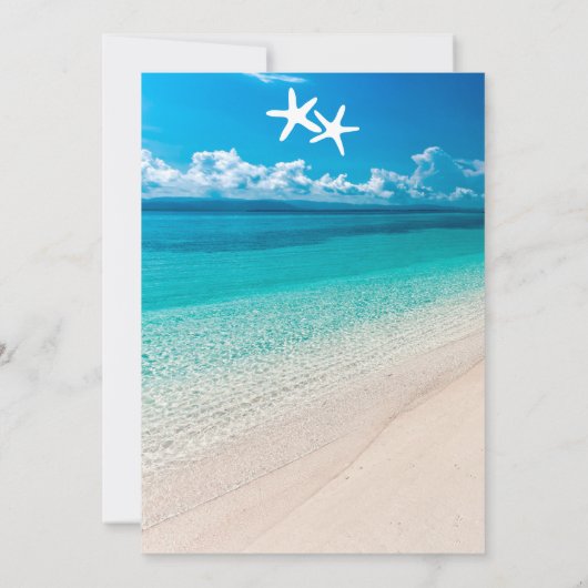 strandbruiloft bestemming tropische zeestervis zee kaart (Achterkant)
