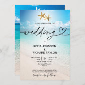 strandbruiloft bestemming tropische zeestervis zee kaart (Voorkant / Achterkant)