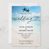 strandbruiloft bestemming tropische zeestervis zee kaart (Voorkant)