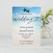 strandbruiloft bestemming tropische zeestervis zee kaart (Staand voorkant)