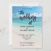 strandbruiloft bestemming tropische zomer zee invi kaart (Voorkant)