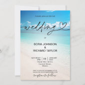 strandbruiloft bestemming tropische zomer zee invi kaart (Voorkant)