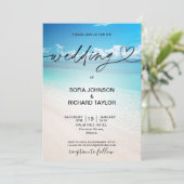 strandbruiloft bestemming tropische zomer zee invi kaart (Staand voorkant)