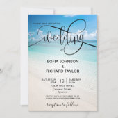 strandbruiloft bestemming tropische zomer zee kaart (Voorkant)