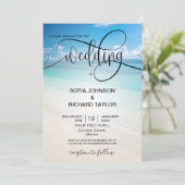 strandbruiloft bestemming tropische zomer zee kaart (Staand voorkant)