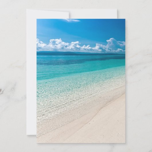 strandbruiloft bestemming tropische zomer zee kaart (Achterkant)