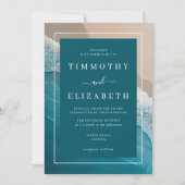 Strandbruiloft Blauwgroen Blue Ocean Sand Wedding Kaart (Voorkant)