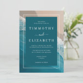 Strandbruiloft Blauwgroen Blue Ocean Sand Wedding Kaart (Staand voorkant)