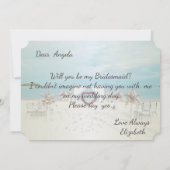 Strandbruiloft, bloemengang met bruidsmeisje kaart (Achterkant)