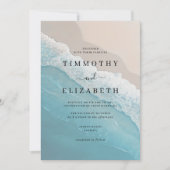 Strandbruiloft Blue Ocean Sand Wedding Kaart (Voorkant)