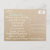 Strandbruiloft / Bruidsdouche Uitnodigingen in Zan (Achterkant)