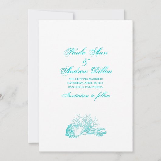 Strandbruiloft Datum opslaan Save The Date (Voorkant)