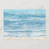 Strandbruiloft Details Kaart met Waterverf Harten (Achterkant)