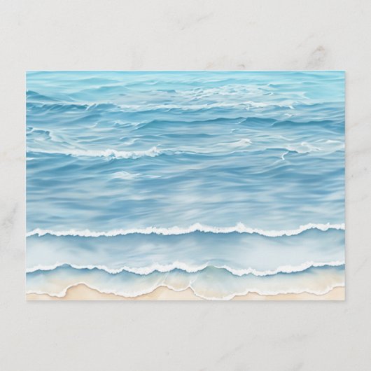 Strandbruiloft Details Kaart met Waterverf Harten (Achterkant)