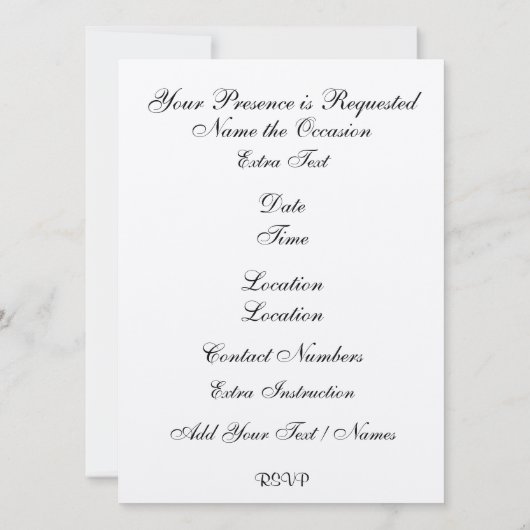 Strandbruiloft / Evenement - SRF Kaart (Achterkant)