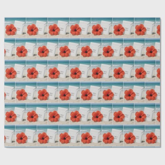 Strandbruiloft formele uitnodiging in zand cadeaupapier (Vlak)