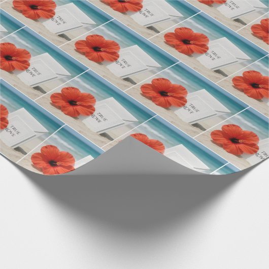 Strandbruiloft formele uitnodiging in zand cadeaupapier (Hoek)