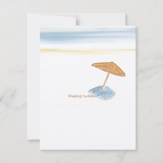 Strandbruiloft in het buitenland uitnodiging (Achterkant)