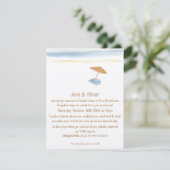 Strandbruiloft in het buitenland uitnodiging (Staand voorkant)