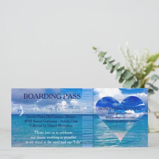 strandbruiloft | instapkaart-bestemming kaart (Staand voorkant)