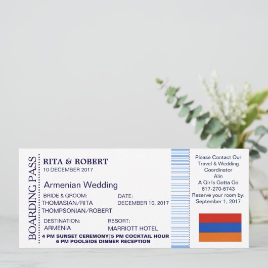 strandbruiloft | instapkaart-bestemming kaart (Staand voorkant)