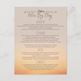 Strandbruiloft invoegen "onze grote dag" informatiekaartje