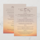 Strandbruiloft invoegen "onze grote dag" informatiekaartje (Voorkant / Achterkant)